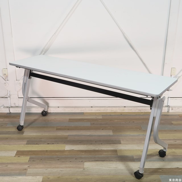 イナバ ミーティングテーブル 折り畳み 平行ネスティング ホワイト