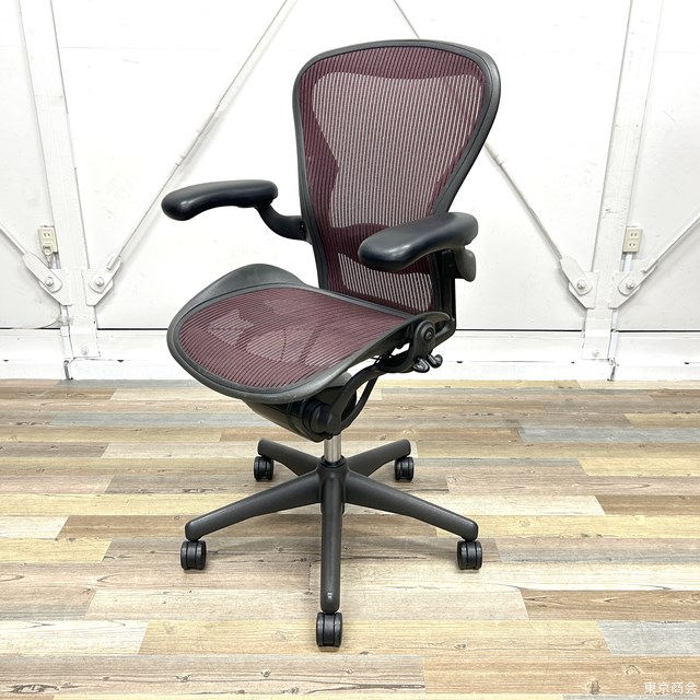 【送料無料!!】Herman Miller アーロンチェア フル装備 ランバーサポート Bサイズ レッド AE123AWB