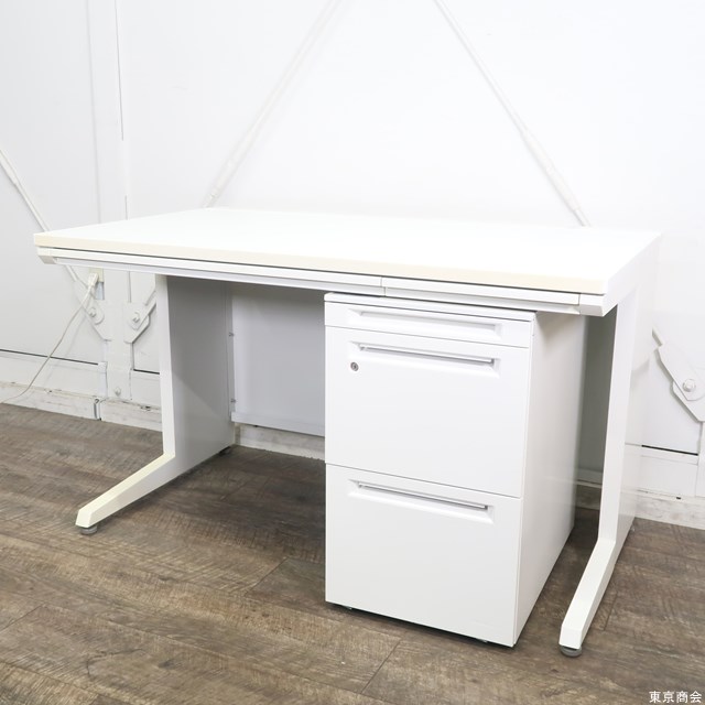 〈大量入荷!!〉【自社配送地域】オカムラ アドバンスシリーズ  平机 Ｗ1200ｍｍ + プロユニット 3段ワゴン【送料無料!!】
