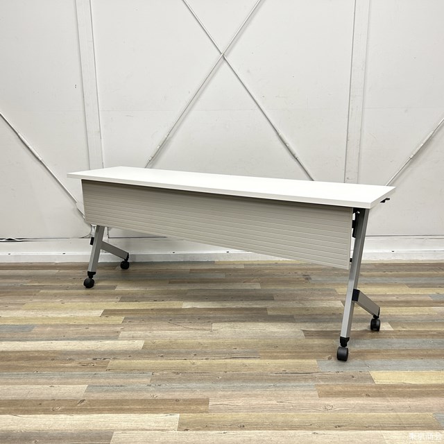 ウチダ プラッテ 会議用 折り畳みテーブル 幕板付き W1800 ホワイト