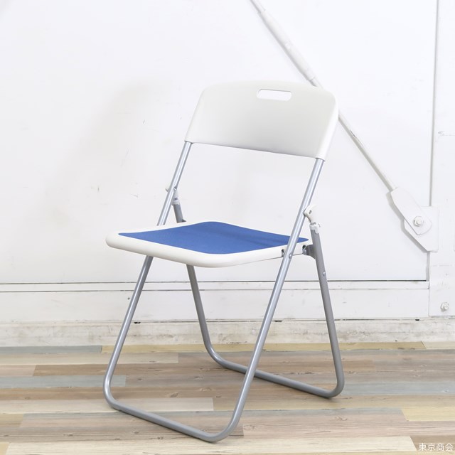【未使用】 ウチダ 折り畳み椅子 多目的・ミーティングチェア ブルー S-710 【アウトレット】