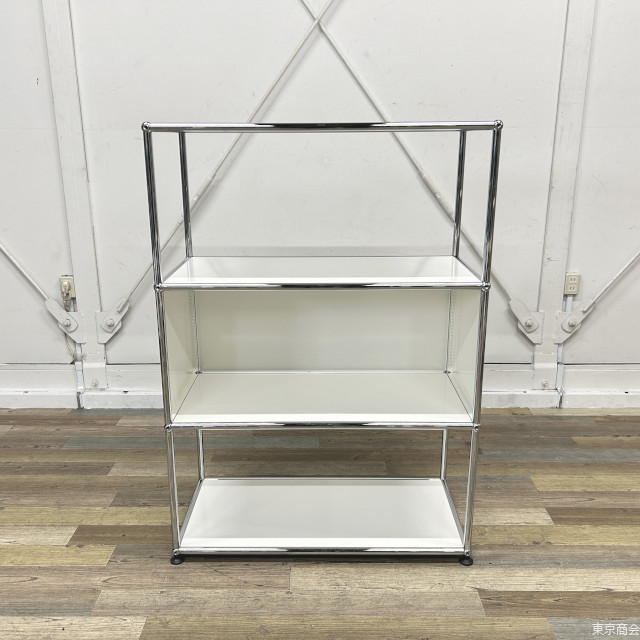 USM Haller キャビネット オープンシェルフ W773 ピュアホワイト クロームメッキ
